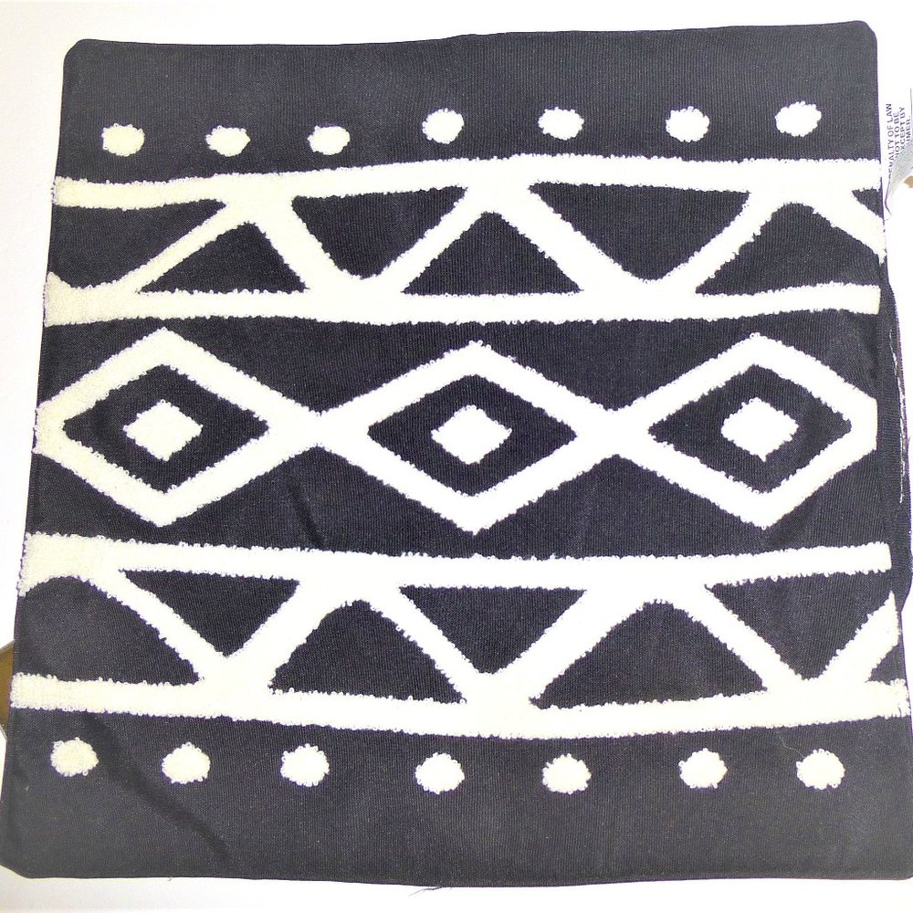2PC SET THROW PILLOW COVERS EARTHEN BEAT BLACK